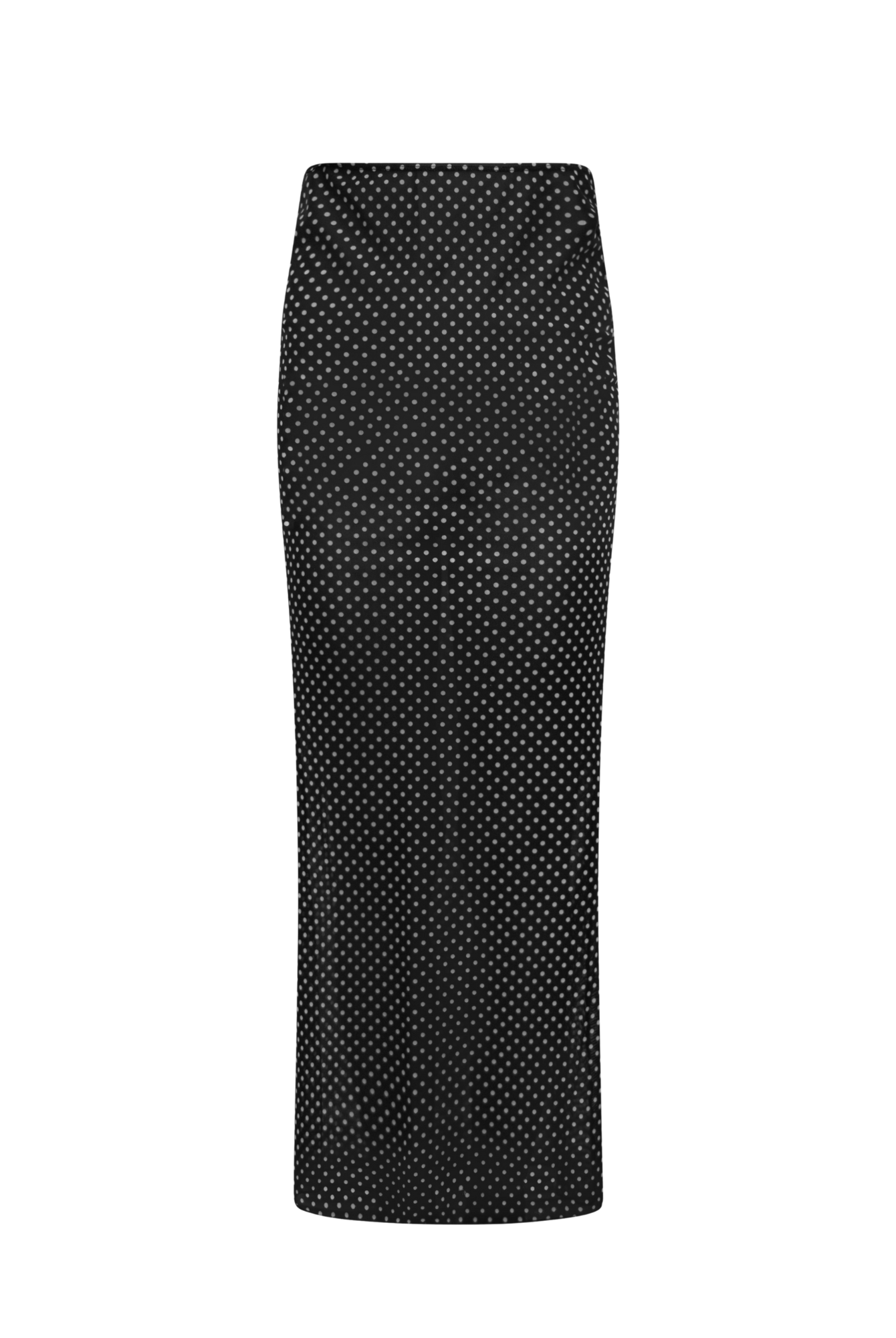 Black polka dot skirt on a white background