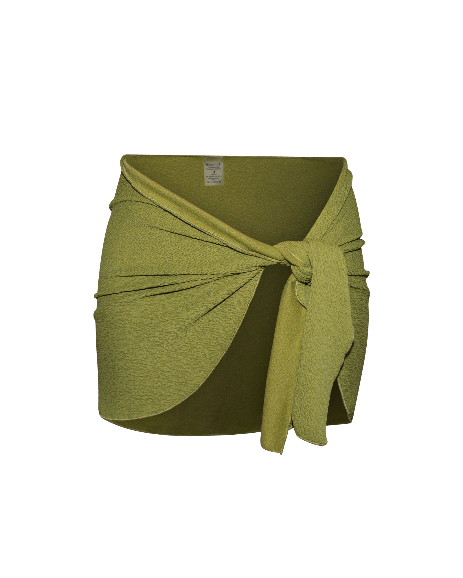 Green sarong on a white background