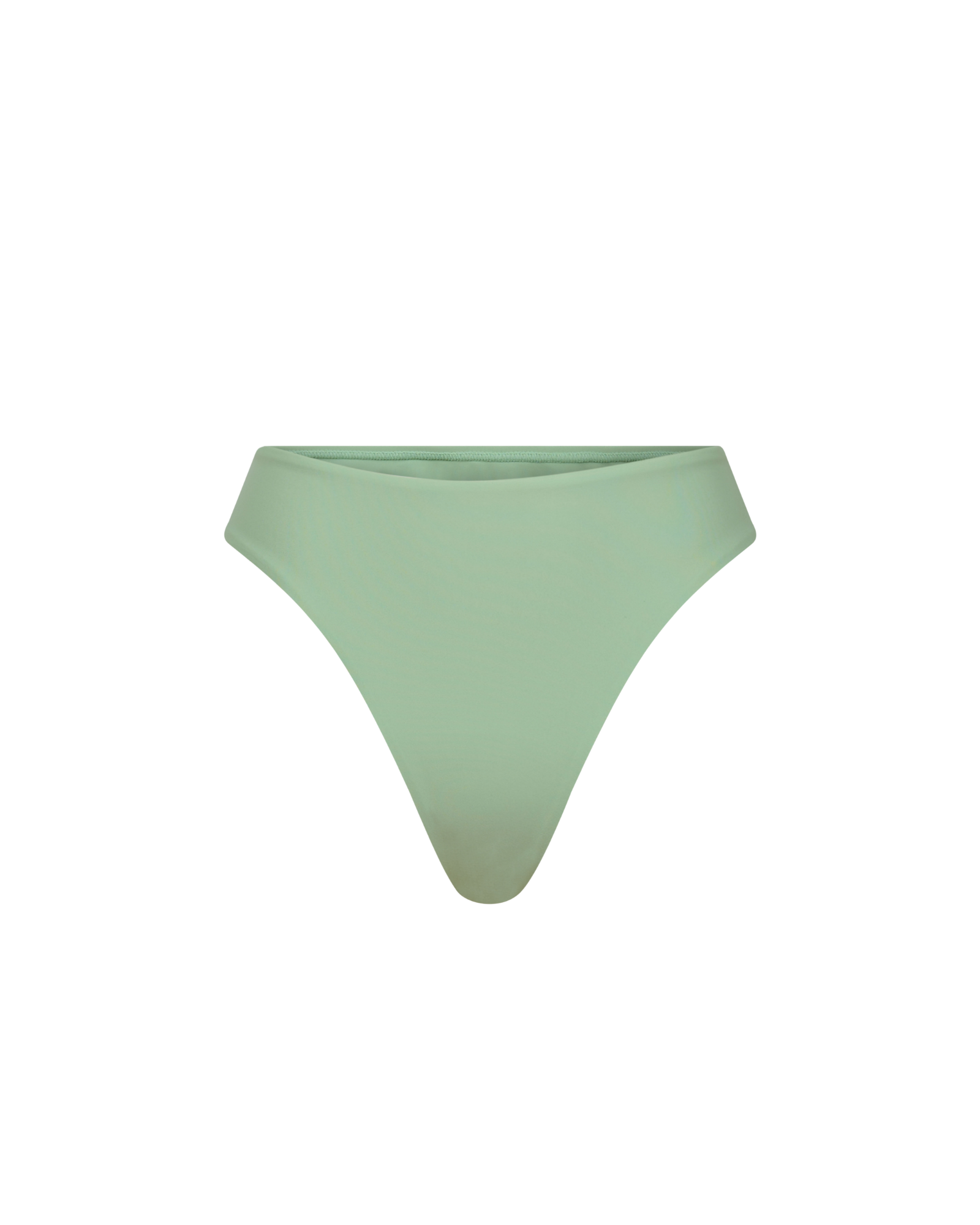 Bas de maillot de bain taille mi-haute couleur lime sur fond blanc