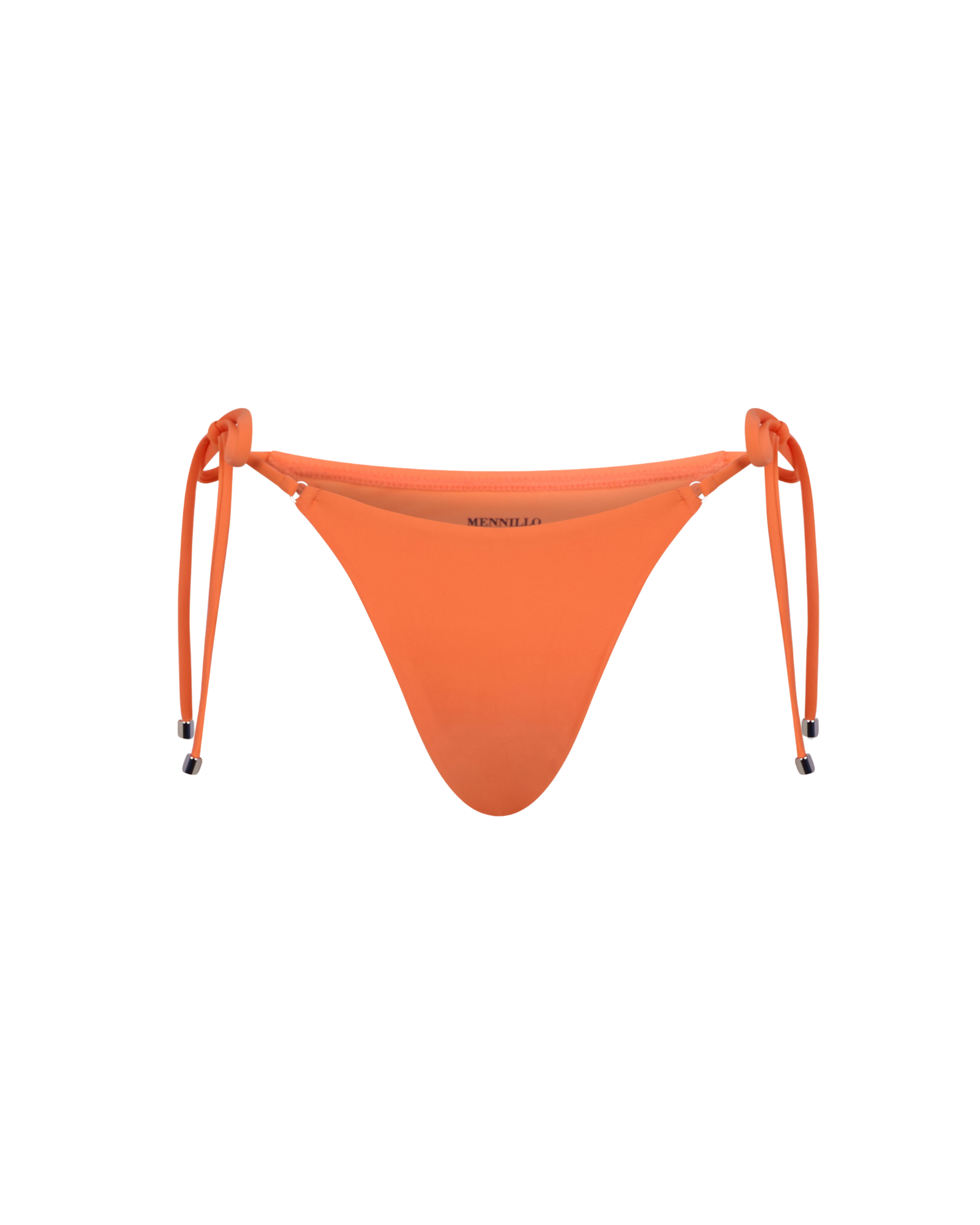 The Rae bikini bottom in Tangerine, featuring adjustable hip straps, from a Canadian brand, displayed on a white background.