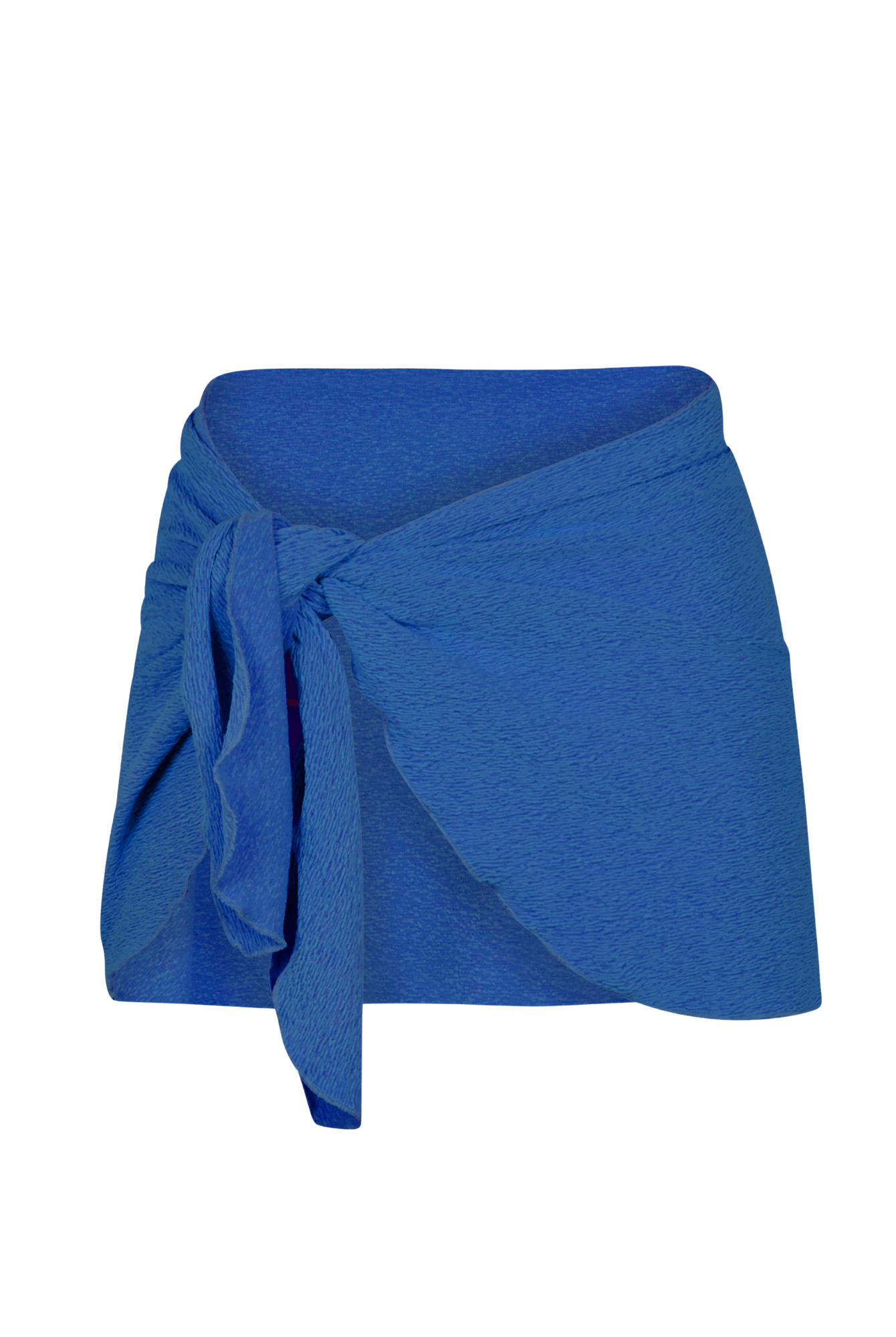 Blue wrap skirt on a white background