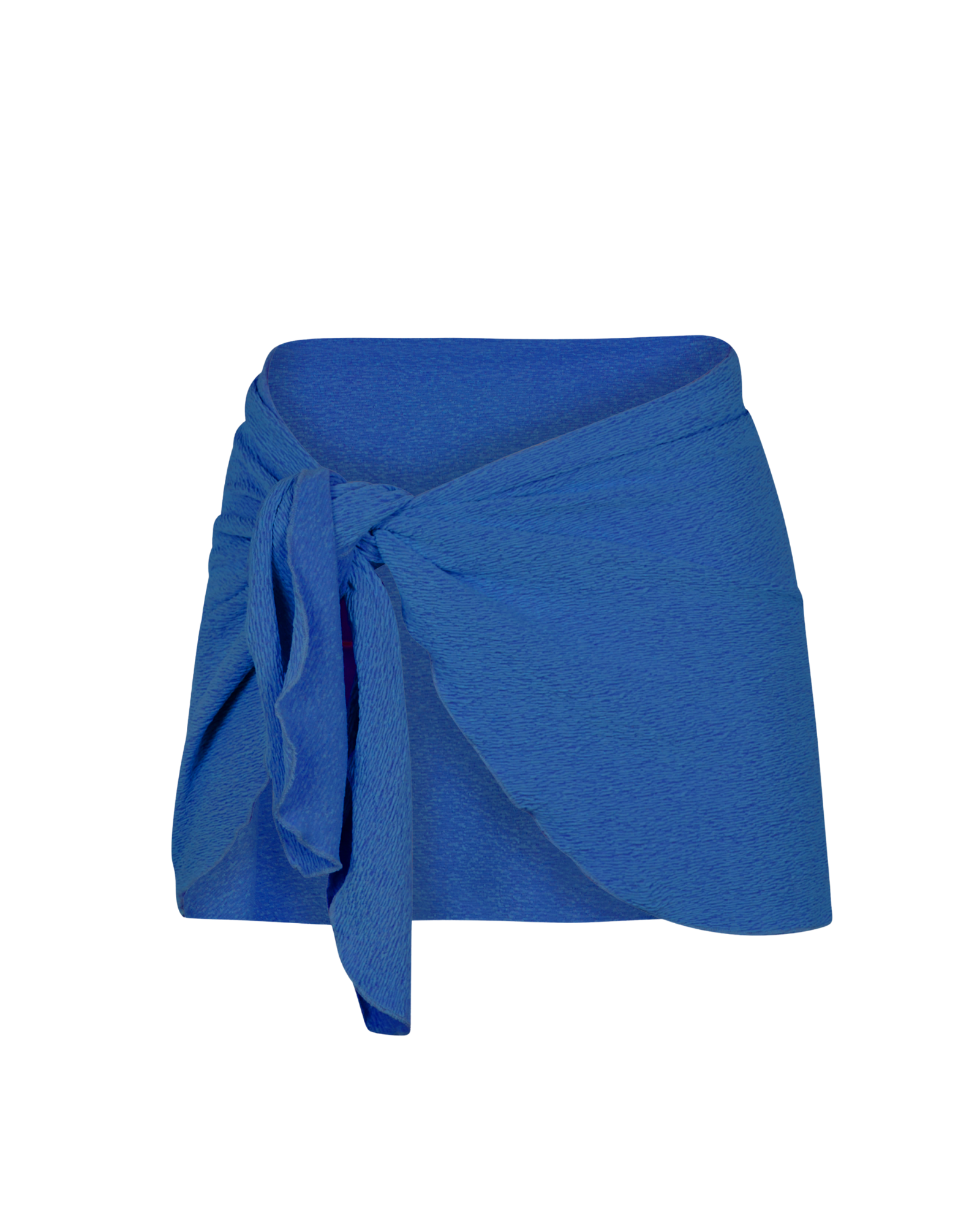 Blue wrap skirt on a white background