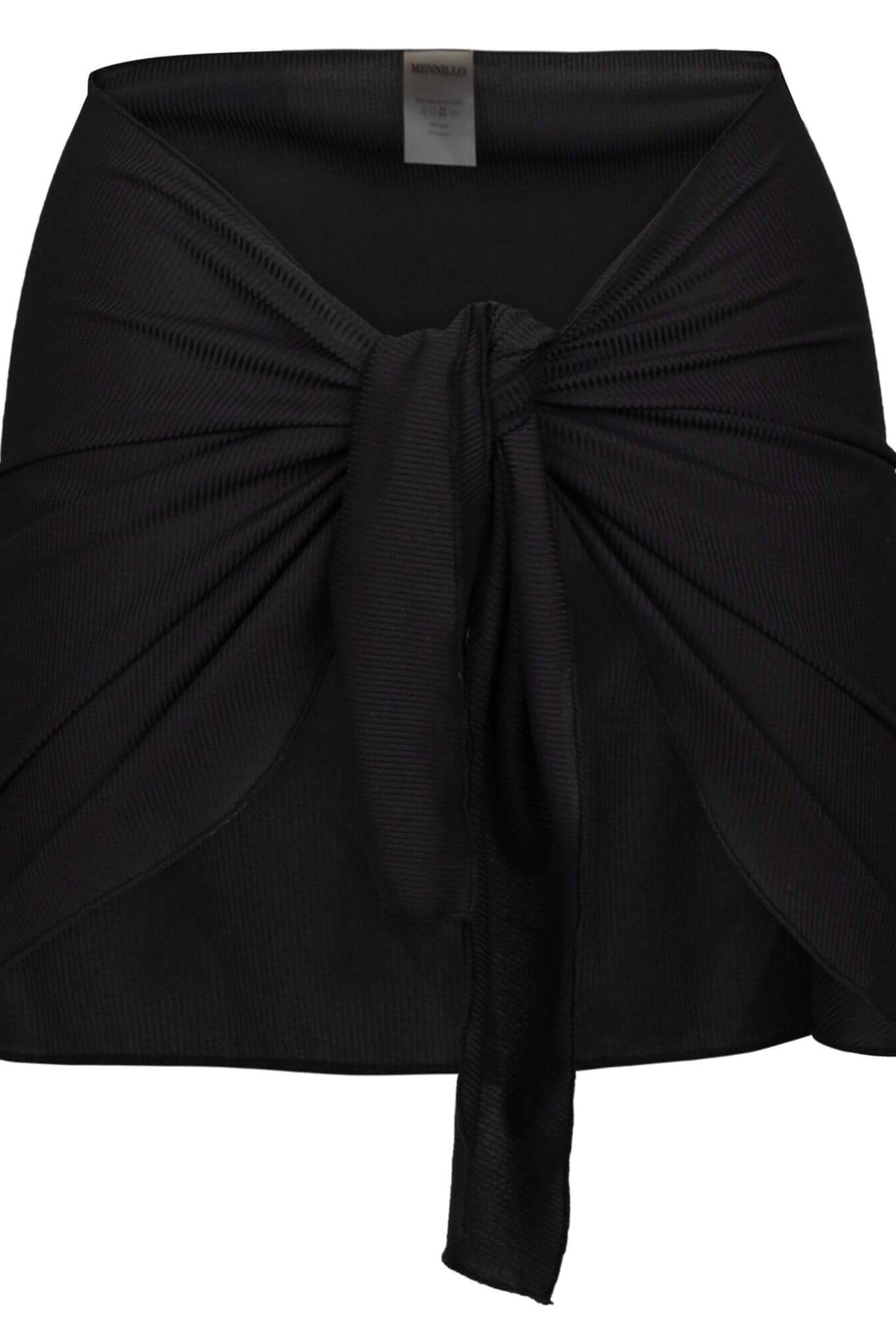 The front of the Arya sarong in black rib on a white background.