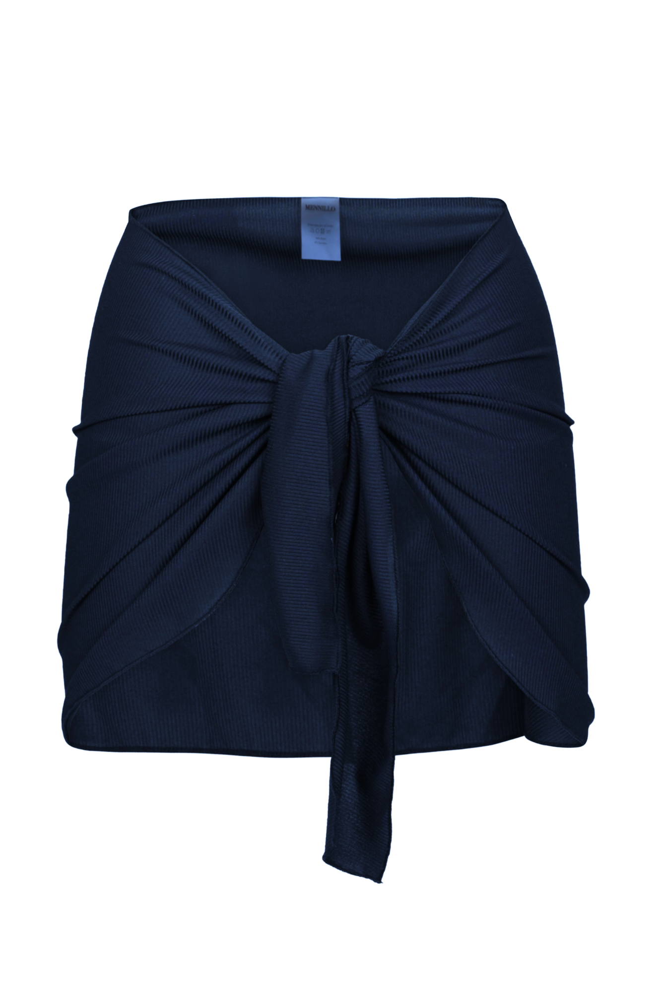 The front of the Arya sarong in marine rib on a white background.