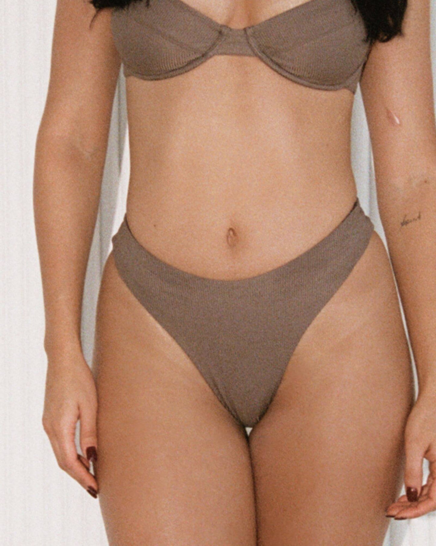 Tamara bikini top - Brown rib