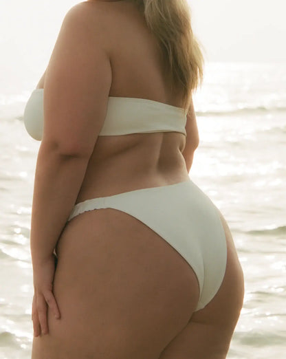 Gianna bikini bottom brazilian - Cream rib