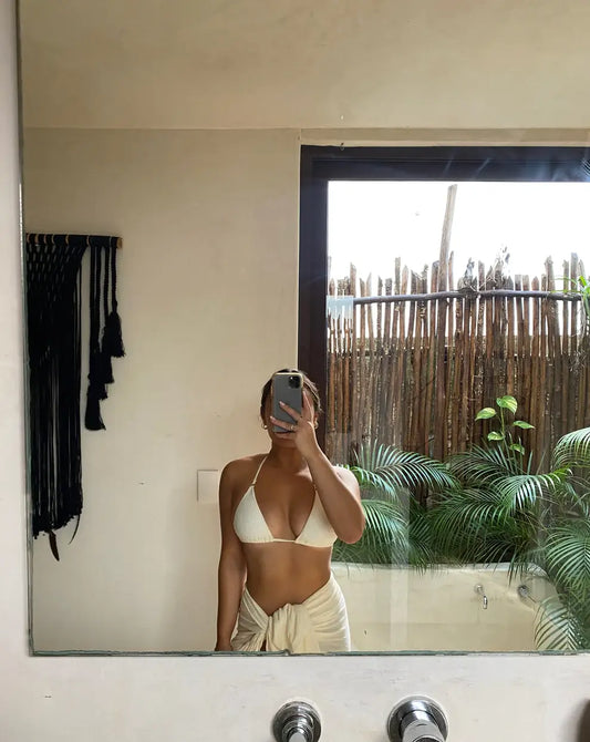 Layla bikini top - Cream towel