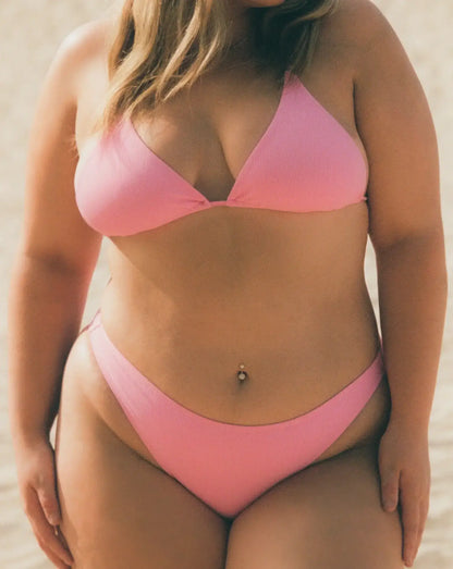 Layla bikini top - Pink rib