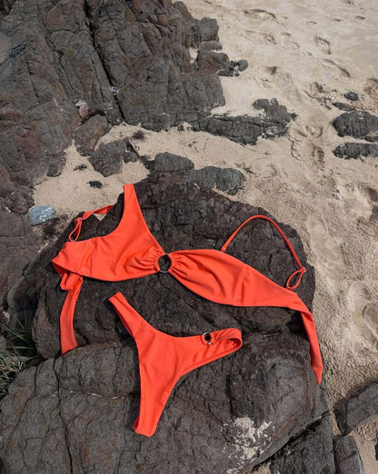 Camille bikini bottom tanga - Orange matte