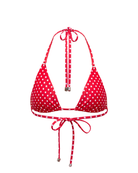 Cherry polka dot bikini top render on a white background