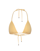 Yellow ribbed bikini top with adjustable straps 