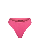 Pink bikini bottom with 'Mennillo' branding on a white background