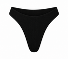 Black ribbed highwaisted bottom photographed against a plain white background.