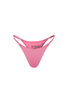 Shiny pink bikini bottom with adjustable strap