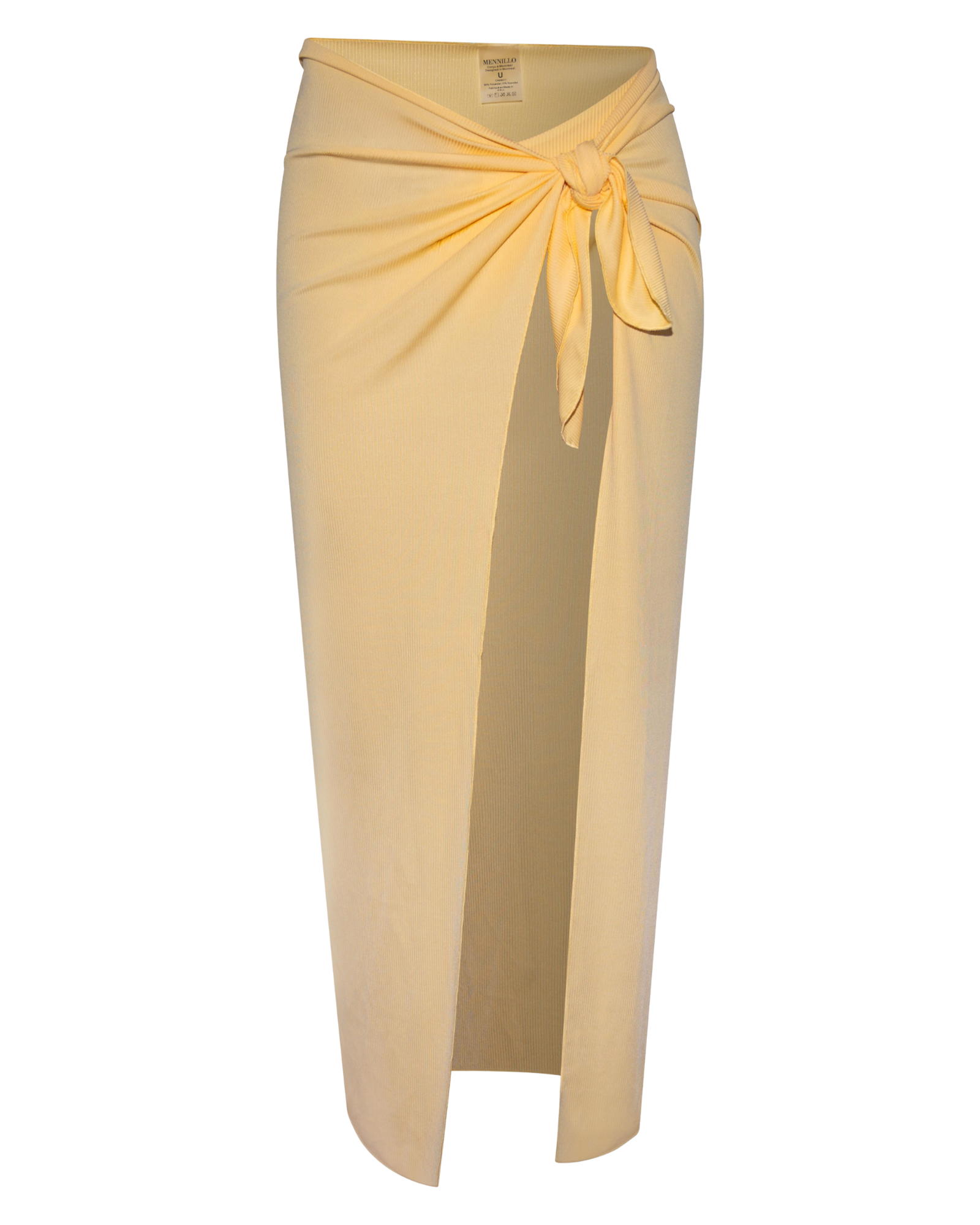 Yellow wrap around ribbed cover up 